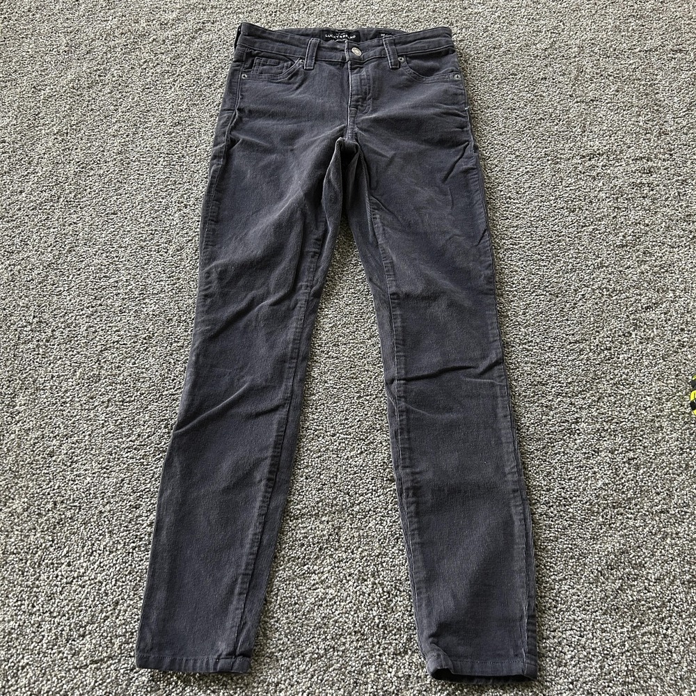 Lucky Brand Ava Skinny Jeans Womens 00 Gray Slim Stretch Corduroy Pants